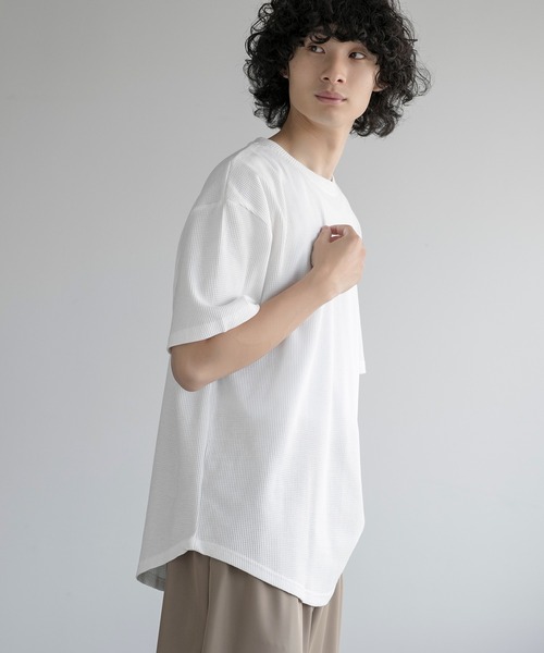 aimoha(アイモハ)の「aimoha men TEXTURED KNIT TEE (SS)(Tシャツ/カットソー・メンズ・ブラック/チョコ/ネイビー/ホワイト・LARGE/X-LARGE/XX-LARGE/XXX-LARGE)」の21枚目の写真