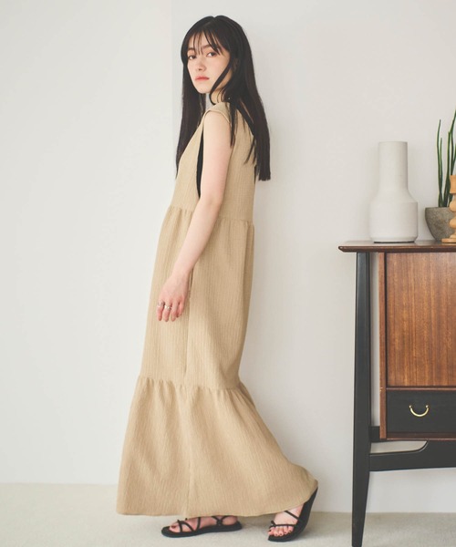 mil(ミル)の「【150㎝前後の小柄さんサイズ】ぽこぽこ裾切替えジャンスカ(ワンピース・レディース・モカ/ブラック/ライトベージュ・XS/S)」の22枚目の写真