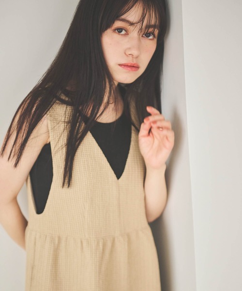 mil(ミル)の「【150㎝前後の小柄さんサイズ】ぽこぽこ裾切替えジャンスカ(ワンピース・レディース・モカ/ブラック/ライトベージュ・XS/S)」の19枚目の写真