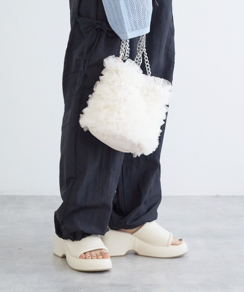 w closet(ダブルクローゼット)の「チュールBAG(ショルダーバッグ・レディース・ブラック/オフホワイト/ピンク/ブルー・FREE)」の10枚目の写真
