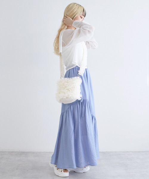 w closet(ダブルクローゼット)の「チュールBAG(ショルダーバッグ・レディース・ブラック/オフホワイト/ピンク/ブルー・FREE)」の5枚目の写真