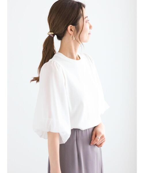 Te chichi（テチチ）の「シアーバルーンスリーブニット（ニット/セーター・レディース・ブラック/オフホワイト・F）」の9枚目の写真