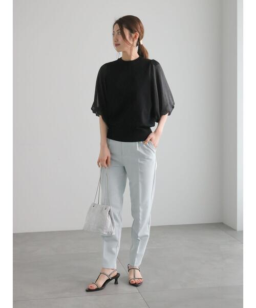 Te chichi（テチチ）の「シアーバルーンスリーブニット（ニット/セーター・レディース・ブラック/オフホワイト・F）」の4枚目の写真