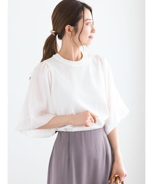 Te chichi（テチチ）の「シアーバルーンスリーブニット（ニット/セーター・レディース・ブラック/オフホワイト・F）」の10枚目の写真