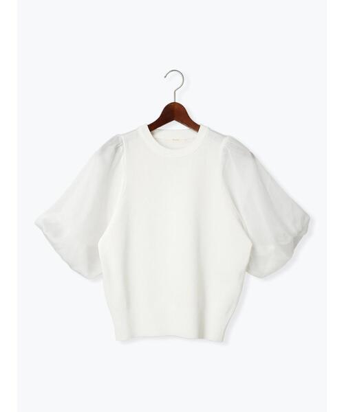 Te chichi（テチチ）の「シアーバルーンスリーブニット（ニット/セーター・レディース・ブラック/オフホワイト・F）」の11枚目の写真