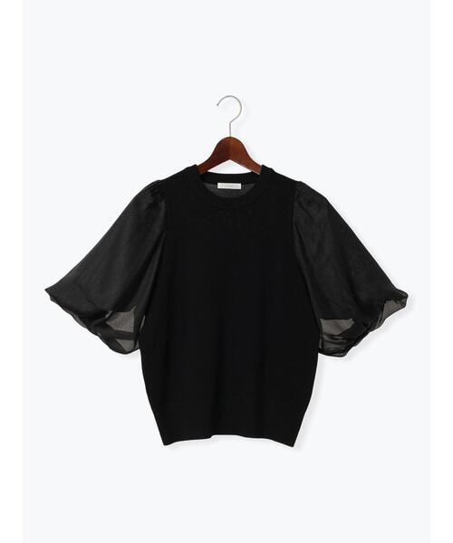 Te chichi（テチチ）の「シアーバルーンスリーブニット（ニット/セーター・レディース・ブラック/オフホワイト・F）」の12枚目の写真