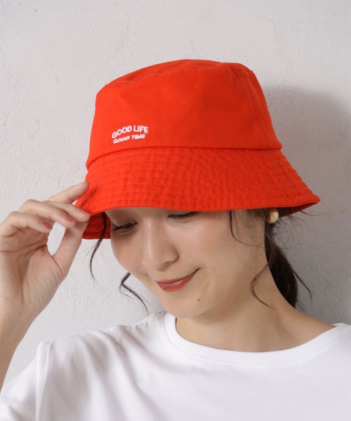 FOUND GOOD(ファウンドグッド)の「シシュウバケットハット(ハット・レディース・ブラック/オレンジ系5/ブルー系5/ベージュ/ホワイト系5・FREE)」の5枚目の写真