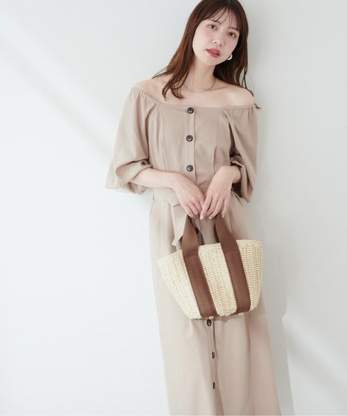 natural couture(ナチュラルクチュール)の「ベルト付バルーンスリーブワンピース(ワンピース・レディース・ブラック/ブルー/ライトベージュ/ラベンダー/その他1・FREE)」の15枚目の写真