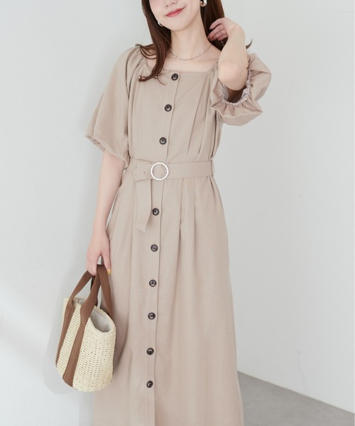 natural couture(ナチュラルクチュール)の「ベルト付バルーンスリーブワンピース(ワンピース・レディース・ブラック/ブルー/ライトベージュ/ラベンダー/その他1・FREE)」の17枚目の写真