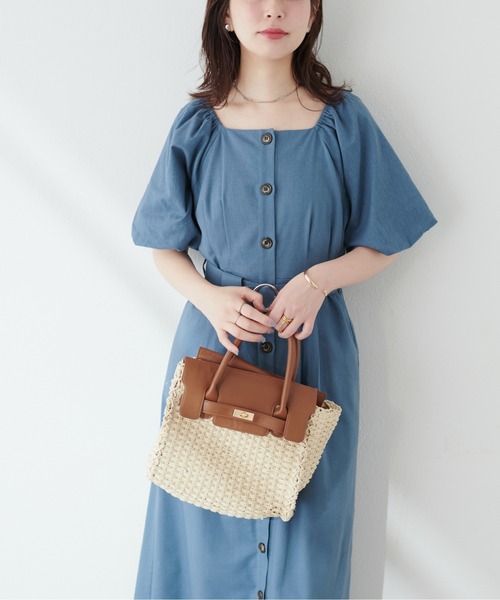 natural couture(ナチュラルクチュール)の「ベルト付バルーンスリーブワンピース(ワンピース・レディース・ブラック/ブルー/ライトベージュ/ラベンダー/その他1・FREE)」の21枚目の写真