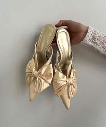 Jewelobe（ジュエローブ）の「ビッグリボンサテンミュール（サンダル）」
