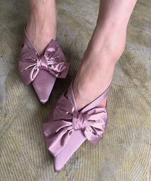 Jewelobe（ジュエローブ）の「ビッグリボンサテンミュール（サンダル）」