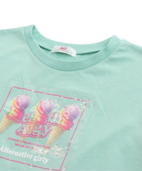 algy(アルジー)の「【接触冷感・吸水速乾】アイスプリントフレークTワンピ(ワンピース・キッズ・ミント/ピンク/ブラック・XX-SMALL/X-SMALL/SMALL/MEDIUM)」の14枚目の写真
