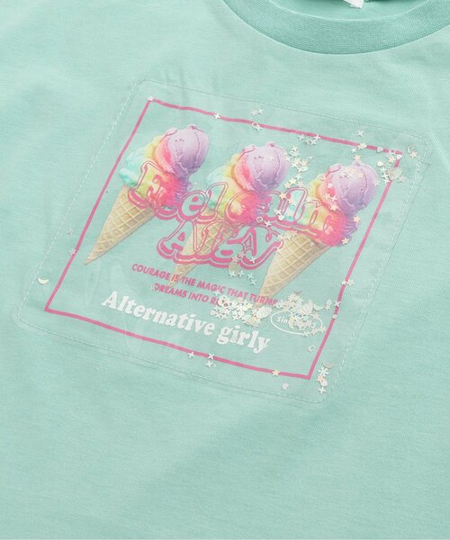 algy(アルジー)の「【接触冷感・吸水速乾】アイスプリントフレークTワンピ(ワンピース・キッズ・ミント/ピンク/ブラック・XX-SMALL/X-SMALL/SMALL/MEDIUM)」の15枚目の写真