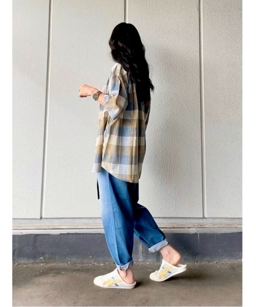 BACK NUMBER（バックナンバー）の「BACK NUMBER(バックナンバー)【メンズ】フェード加工半袖チェックシャツ（シャツ/ブラウス・メンズ・ブラック×ホワイト/ベージュ・S/M/L/XL）」の6枚目の写真