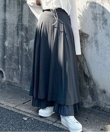 PLEATS LAYERED PLEATS SKIRT