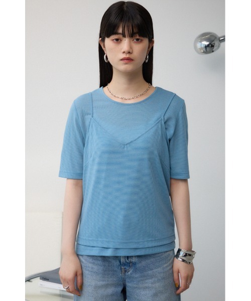 AZUL by moussy(アズールバイマウジー)の「ラメカットビスチェセットトップス(Tシャツ/カットソー・レディース・レッド/ライトグレー/ブルー/ブラック・FREE)」の19枚目の写真