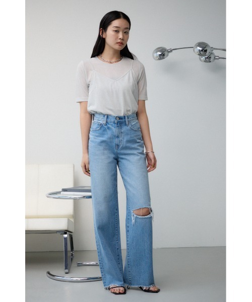 AZUL by moussy(アズールバイマウジー)の「ラメカットビスチェセットトップス(Tシャツ/カットソー・レディース・レッド/ライトグレー/ブルー/ブラック・FREE)」の7枚目の写真