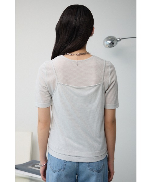 AZUL by moussy(アズールバイマウジー)の「ラメカットビスチェセットトップス(Tシャツ/カットソー・レディース・レッド/ライトグレー/ブルー/ブラック・FREE)」の10枚目の写真