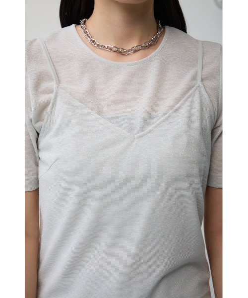 AZUL by moussy(アズールバイマウジー)の「ラメカットビスチェセットトップス(Tシャツ/カットソー・レディース・レッド/ライトグレー/ブルー/ブラック・FREE)」の11枚目の写真
