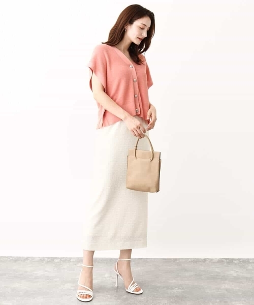 MK MICHEL KLEIN（エムケーミッシェルクラン）の「ポコポコナロースカート/洗える（スカート・レディース・ブラック/アイボリー・38）」の13枚目の写真