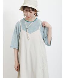 Samansa Mos2 | ロゴ刺繍シアーボーダーTシャツ(Tシャツ/カットソー)
