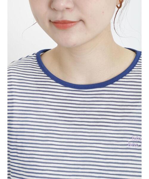 Samansa Mos2（サマンサ モスモス）の「ロゴ刺繍シアーボーダーTシャツ（Tシャツ/カットソー・レディース・グリーン/ブルー/ピンク/キナリ・F）」の20枚目の写真