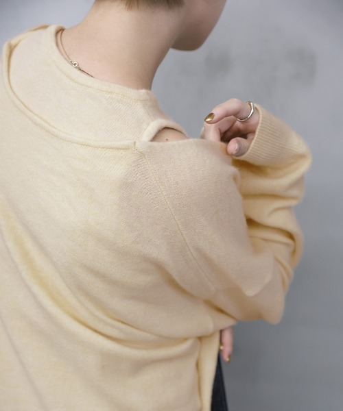 L 美品 24AW H BEAUTY&YOUTH ソリッドウール 9G Vネック セール】【洗える】レイヤードディープVネックルーズニットセット