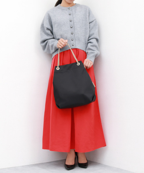 cache cache(カシュ カシュ)の「カシュカシュ cachecache / ナイロンツイル牛革付属ハトメショルダー(ショルダーバッグ・レディース・ピンク/グリーン/ベージュ系その他/イエロー・FREE)」の11枚目の写真