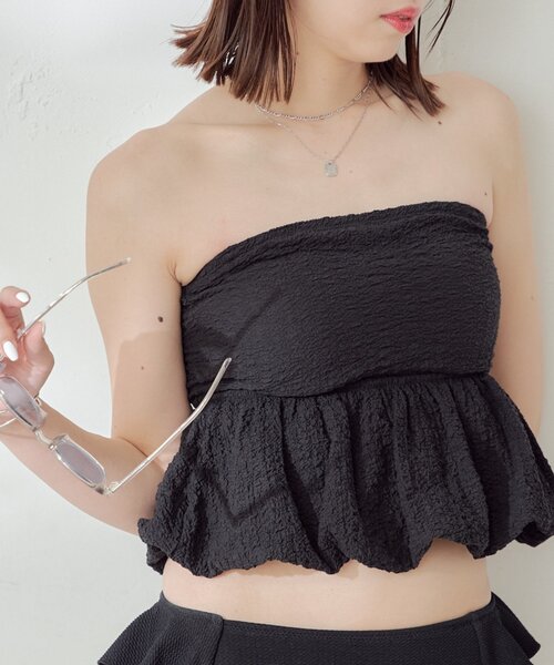 Chico(チコ)の「【水着/トップス】バルーンペプラムトップス(水着・レディース・ブラウン系その他/ホワイト/ブラック・FREE)」の19枚目の写真