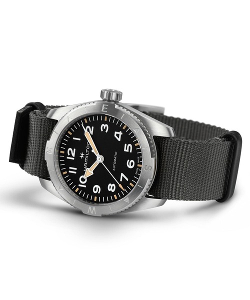 HAMILTON（ハミルトン）の「HAMILTON [ハミルトン] 腕時計 Khaki Field （カーキ フィールド） Expedition オート 自動巻き 37MM ブラック×グレー（アナログ腕時計・メンズ・ブラック・FREE）」の6枚目の写真