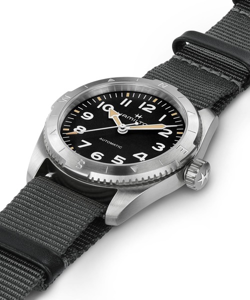 HAMILTON（ハミルトン）の「HAMILTON [ハミルトン] 腕時計 Khaki Field （カーキ フィールド） Expedition オート 自動巻き 37MM ブラック×グレー（アナログ腕時計・メンズ・ブラック・FREE）」の5枚目の写真