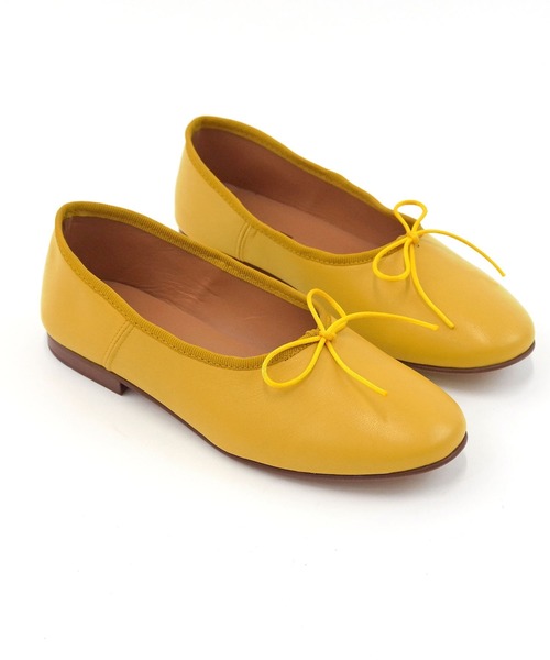 PUPE（プーペ）の「PUPE/プーペ レザーバレエシューズ【2340】（パンプス・レディース・コーラルピンク/その他/ピンクベージュ/レモンイエロー/オフホワイト・35/36/38）」の7枚目の写真