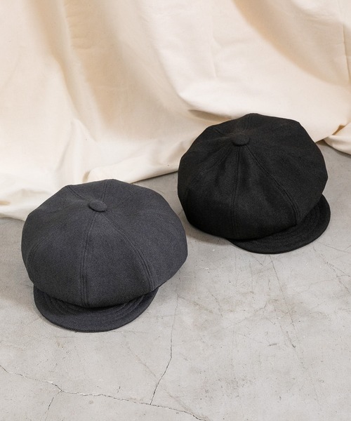 Mighty Shine(マイティシャイン)の「HERRINGBONE LANA CASQUETTE(キャスケット・メンズ・ブラック/グレー・L/M)」の3枚目の写真