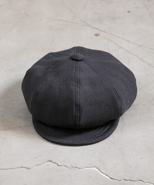 Mighty Shine(マイティシャイン)の「HERRINGBONE LANA CASQUETTE(キャスケット・メンズ・ブラック/グレー・L/M)」の4枚目の写真