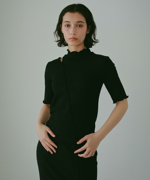 N WITH.（エヌウィズ）の「メロートップス（set up）（Tシャツ/カットソー・レディース・ピンク/アイボリー/ブラック・FREE）」の5枚目の写真