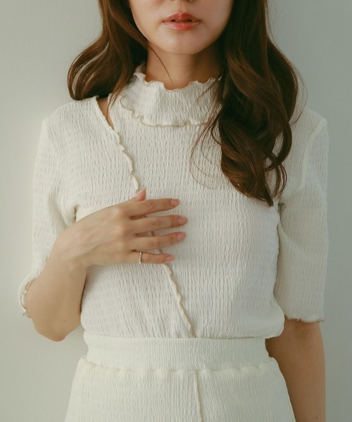 N WITH.（エヌウィズ）の「メロートップス（set up）（Tシャツ/カットソー・レディース・ピンク/アイボリー/ブラック・FREE）」の16枚目の写真