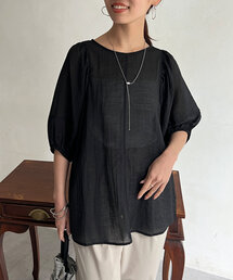 Chez toi | ランタンスリーブセミシアーブラウス(シャツ/ブラウス)