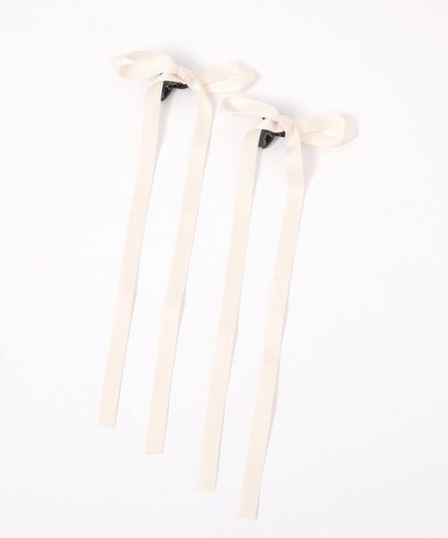 LAKOLE(ラコレ)の「ロングリボンヘアクリップ2点セット / 139560(バレッタ/ヘアクリップ・レディース・オフホワイト/ブラック・FREE)」の2枚目の写真