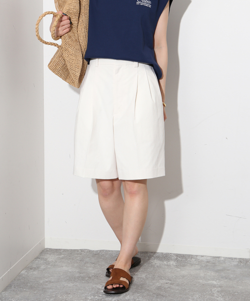 SLOBE IENA（スローブイエナ）の「2タックキュロット【洗濯機洗い可能】（その他パンツ・レディース・ホワイト/ブラック・38/36）」の2枚目の写真