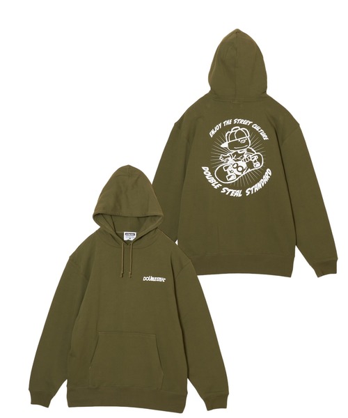 DOUBLE STEAL(ダブルスティール)の「スケートDOUBZ 裏パイルパーカー(パーカー・メンズ・ライトオリーブ/ブラック/杢グレー・X-LARGE/LARGE/MEDIUM)」の3枚目の写真