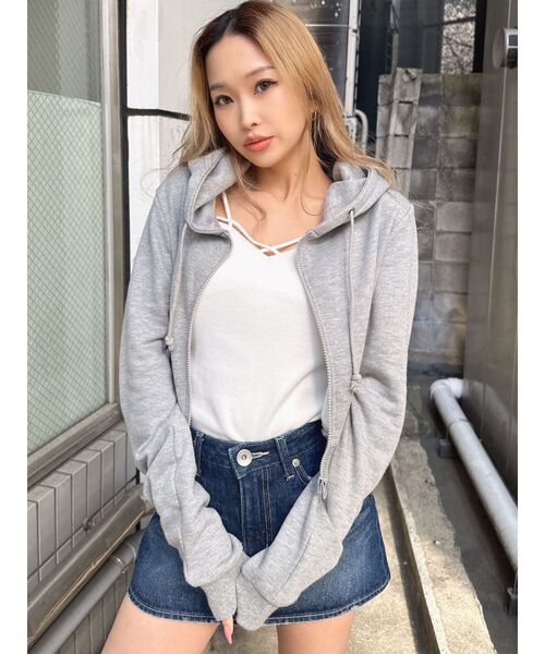 GYDA（ジェイダ）の「バインダーキャミ（キャミソール・レディース・ブラック/オフホワイト・FREE）」の11枚目の写真