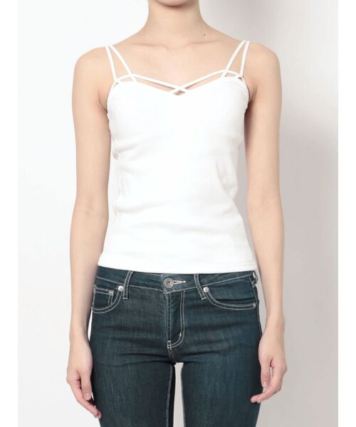 GYDA（ジェイダ）の「バインダーキャミ（キャミソール・レディース・ブラック/オフホワイト・FREE）」の16枚目の写真