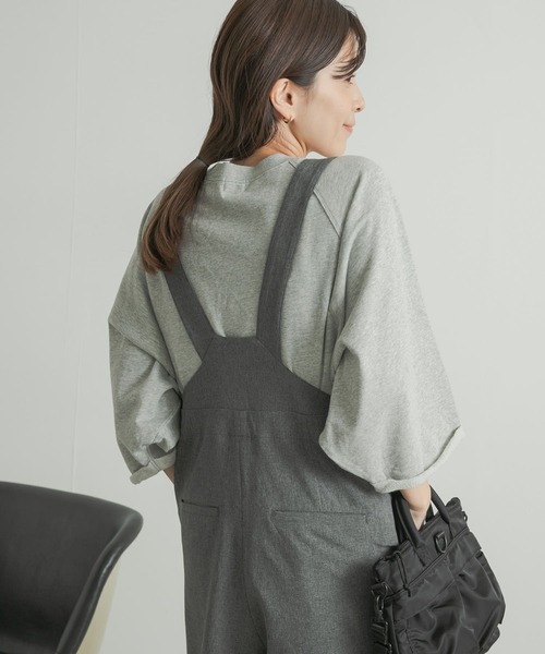 URBAN RESEARCH DOORS（アーバンリサーチドアーズ）の「ミニ裏毛BIGスリーブロゴプルオーバー（Tシャツ/カットソー・レディース・グレー/ライトベージュ/スミクロ・MEDIUM）」の21枚目の写真