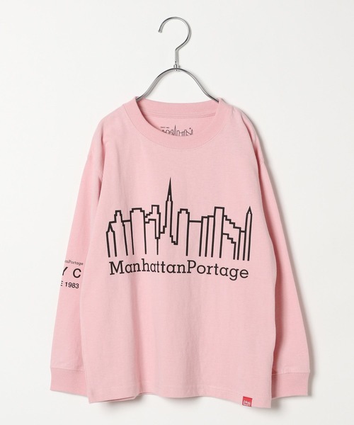 Manhattan Portage(マンハッタンポーテージ)の「【Manhattan Portage(マンハッタンポーテージ)】プリント長袖Tシャツ(KIDS)(Tシャツ/カットソー・キッズ・ピンク/ホワイト/ブラック・130cm/150cm)」の1枚目の写真