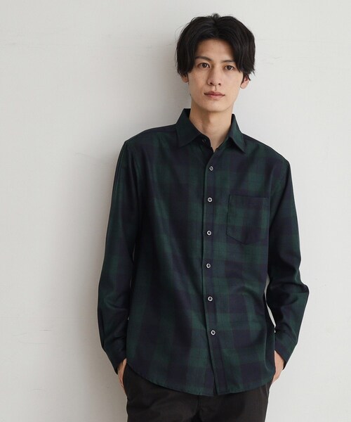 THE SHOP TK （ザ ショップ ティーケー ）の「◆【シワになりにくい】マウントネルシャツ（シャツ/ブラウス・メンズ・ネイビー/ブルー系その他/モスグリーン系1/オフホワイト・03/02/04/01）」の2枚目の写真