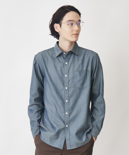 THE SHOP TK （ザ ショップ ティーケー ）の「◆【シワになりにくい】マウントネルシャツ（シャツ/ブラウス・メンズ・ネイビー/ブルー系その他/モスグリーン系1/オフホワイト・03/02/04/01）」の4枚目の写真