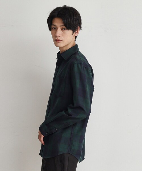 THE SHOP TK （ザ ショップ ティーケー ）の「◆【シワになりにくい】マウントネルシャツ（シャツ/ブラウス・メンズ・ネイビー/ブルー系その他/モスグリーン系1/オフホワイト・03/02/04/01）」の7枚目の写真