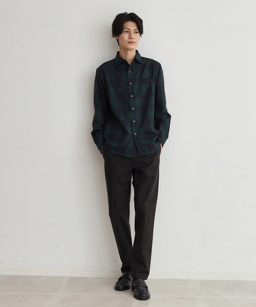 THE SHOP TK （ザ ショップ ティーケー ）の「◆【シワになりにくい】マウントネルシャツ（シャツ/ブラウス・メンズ・ネイビー/ブルー系その他/モスグリーン系1/オフホワイト・03/02/04/01）」の9枚目の写真