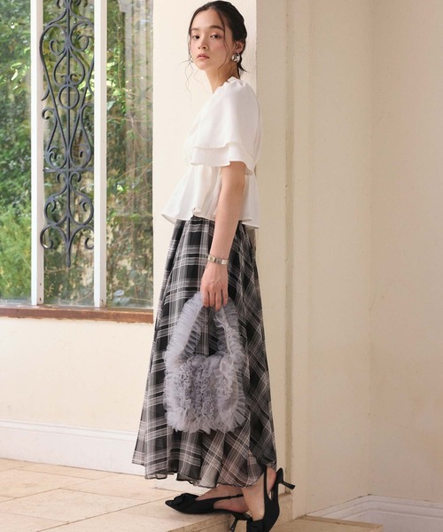 fifth(フィフス)の「チュールミニバッグ(ハンドバッグ・レディース・ライトグレー/アイボリー/ブラック・FREE)」の7枚目の写真